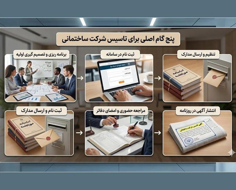 پنج گام اصلی برای تاسیس شرکت ساختمانی